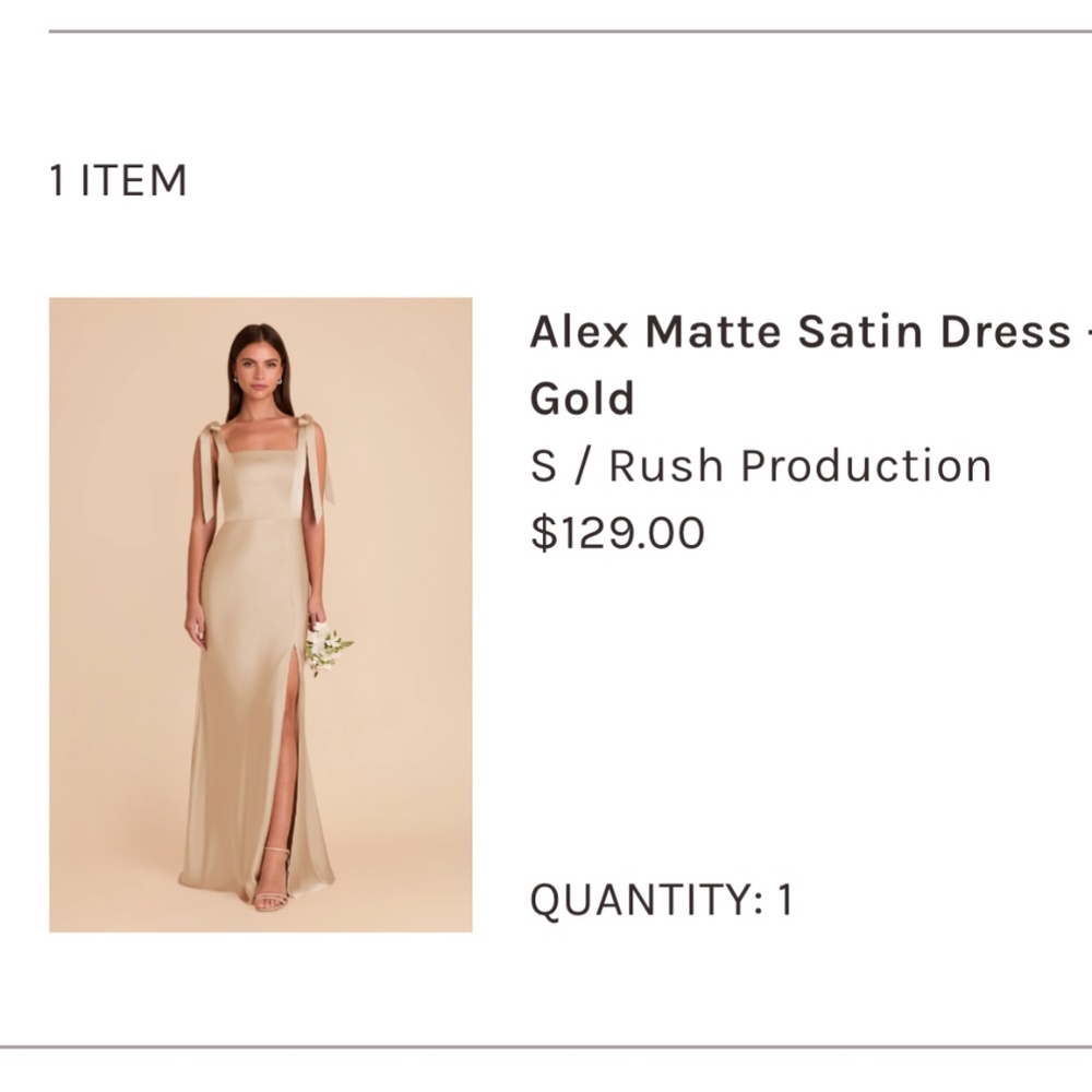 Birdy Grey Alex Matte Satin Dress Gold